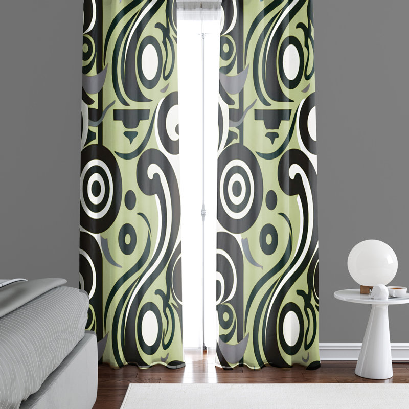 Daquon Semi Sheer Curtain Pair, 20" W x 52" L