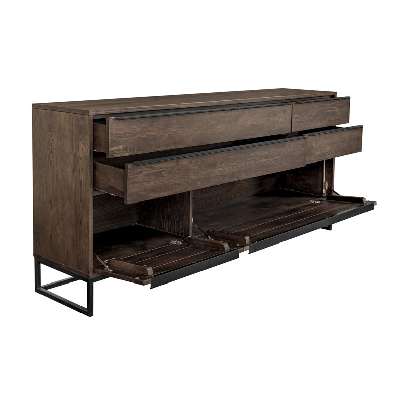 Buffet 4 tiroirs Perola, Brun foncé