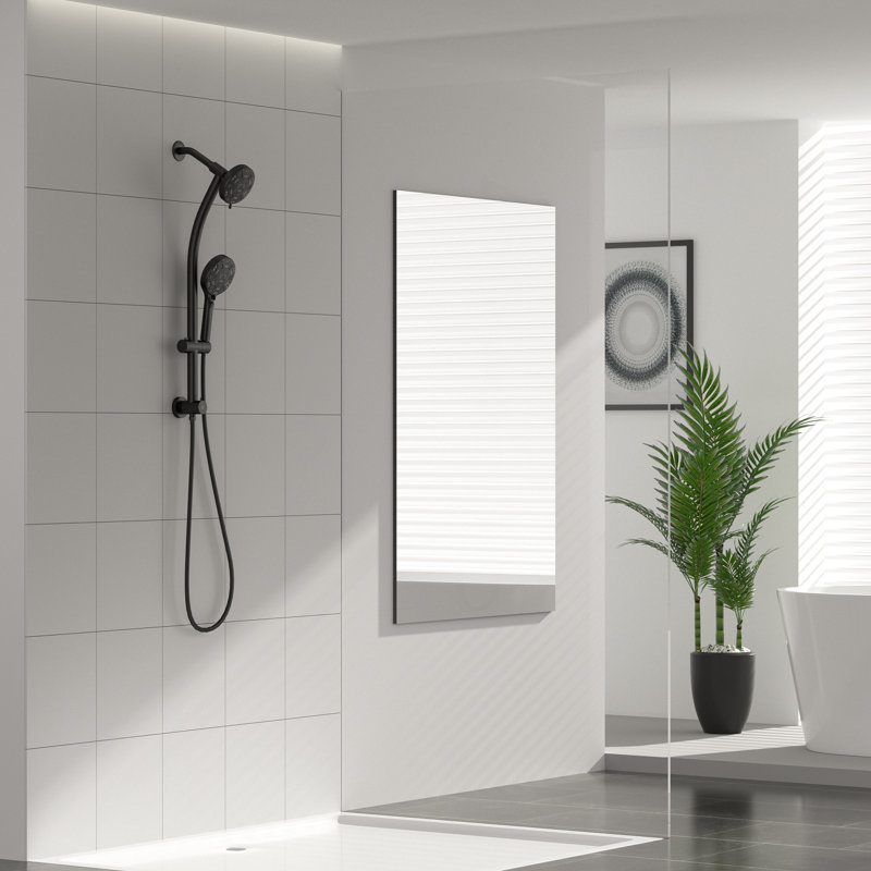 4.7" 8 Spary Settings Rain Multi Function Dual Shower Head, Matte Black