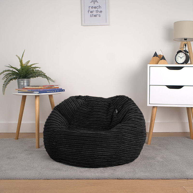 Polyester Refillable Classic Bean Bag, Black