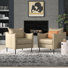 Fauteuil moderne en similicuir de 30 po avec accoudoirs uniques Eamor