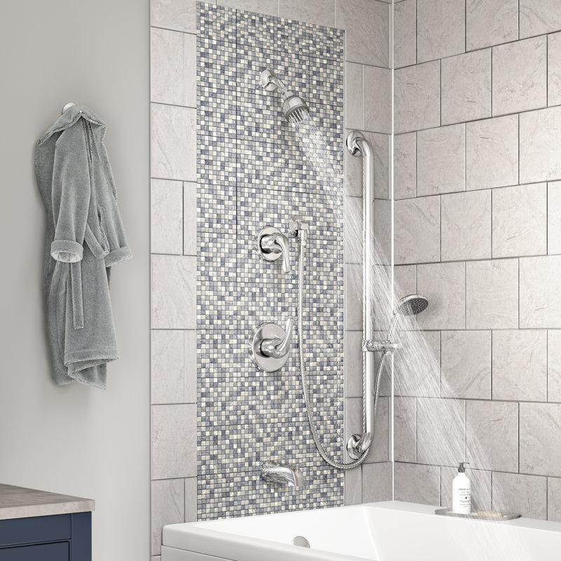 Robinet de baignoire et douche avec valve brute Origins, Chrome