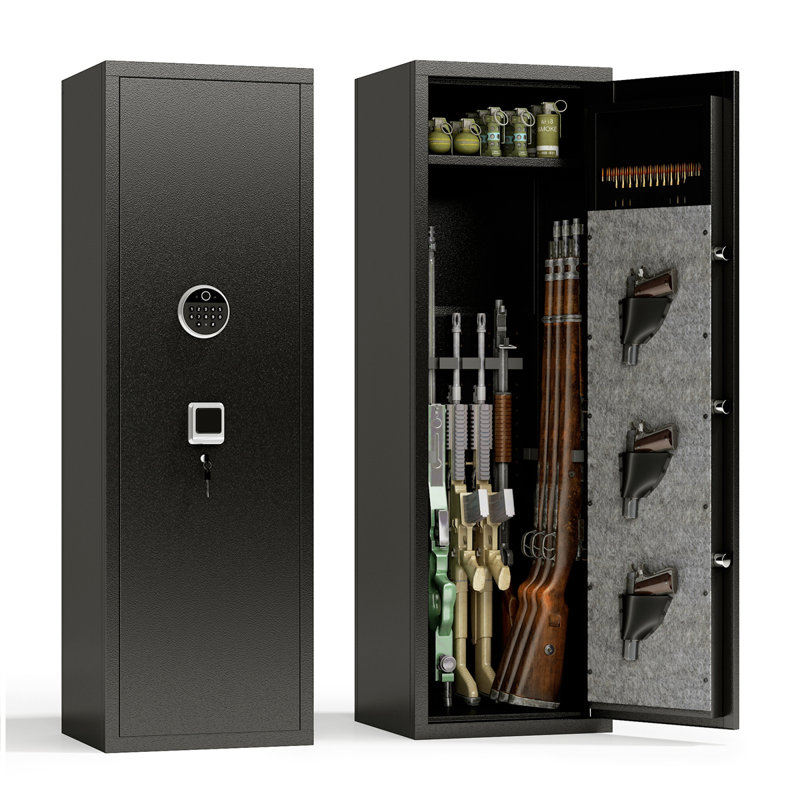 Grande armoire sécuritaire pour armes à feu avec 3 pochettes, armoire de rangement pour armes à feu