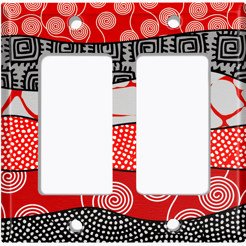 Patterned 2 - Gang Toggle Light Switch Standard Wall Plate
