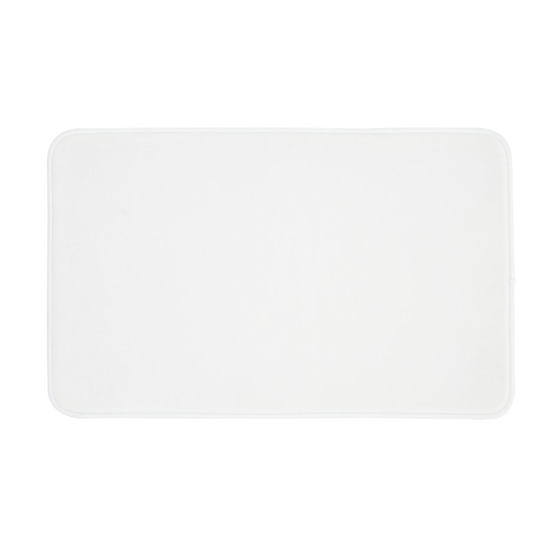 Anti-Bacterial Memory Foam Bath Mat, White