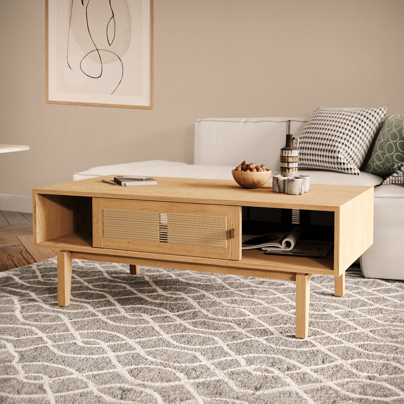 Duncombe 47" Oak Storage Coffee Table