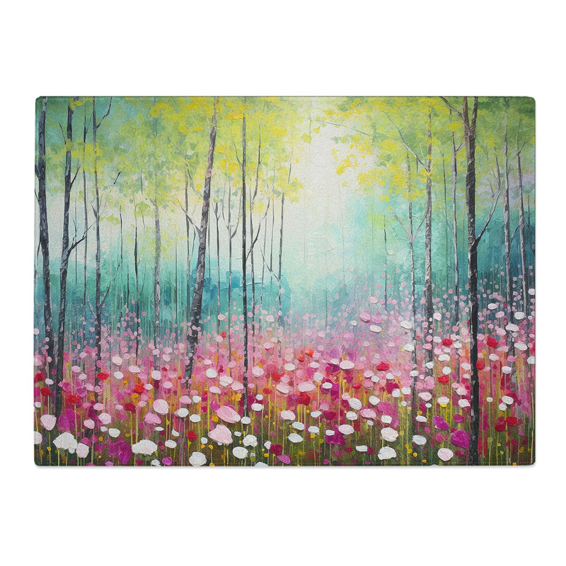 Spring Forest Palette Knife No.3  Glass Chopping Board