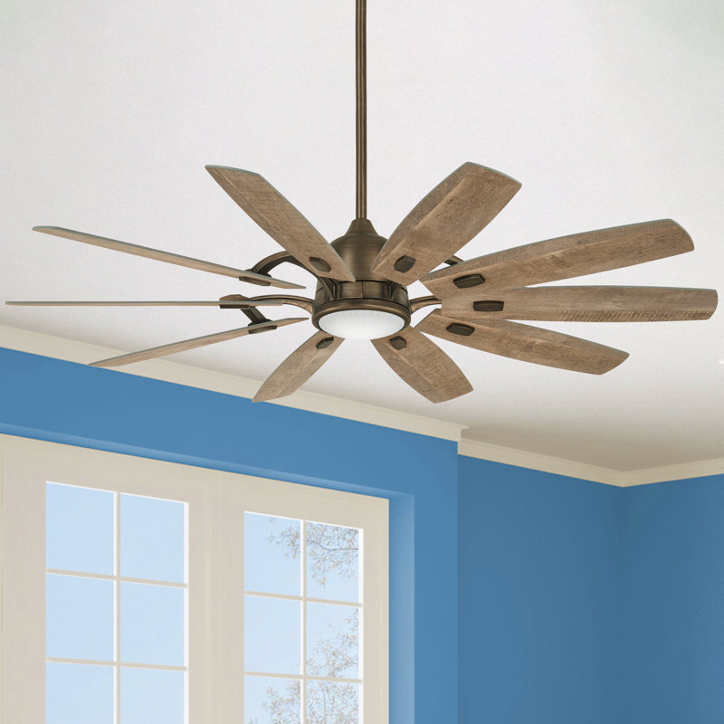 Ventilateur de plafond 65 lumières à DEL 65 po avec télécommande et ensemble d'éclairage inclus Barn 65, Bois de grange