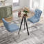 Modern Bar Set, 31.5in Glass Table + 2/4 Velvet Barstools for Kitchen Island-9322800