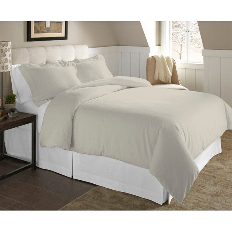 Ensemble de housse de couette en flanelle 3 pièces , Double/grand, Gris argenté