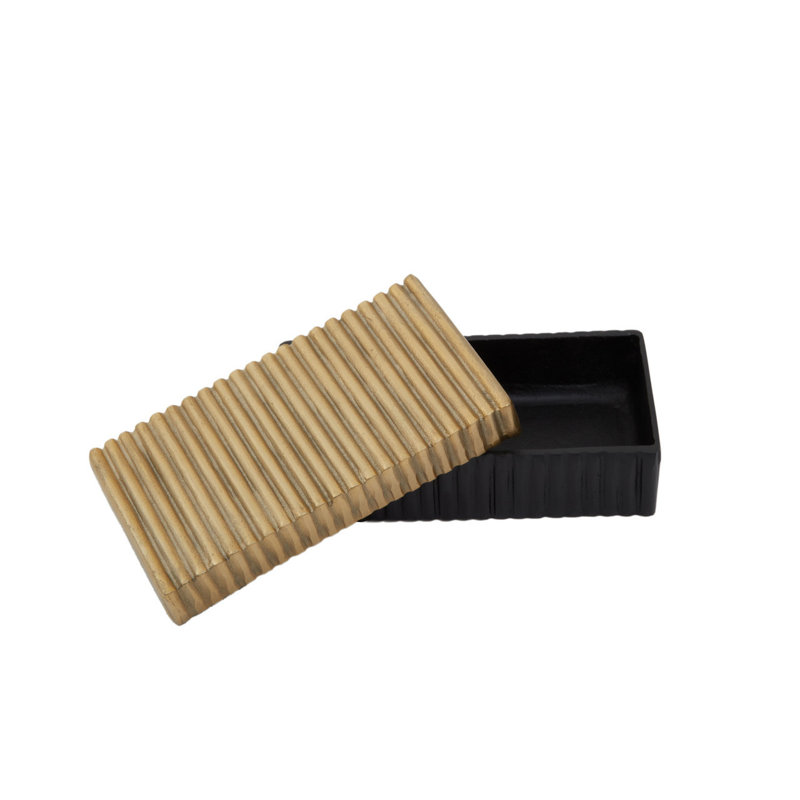 Borst Aluminum Decorative Box, 8cm H x 23cm W x 13cm D