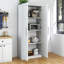 Armoire de garde-manger, armoires de rangement pour garde-manger avec 2 portes et 3 tablettes, armoire de rangement pour garde-manger blanche, armoire pour la cuisine, la salle à manger et le salon.-1088971986