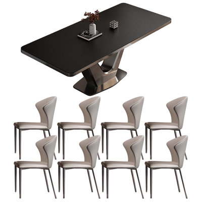 Light luxury simple rectangular dining table sets