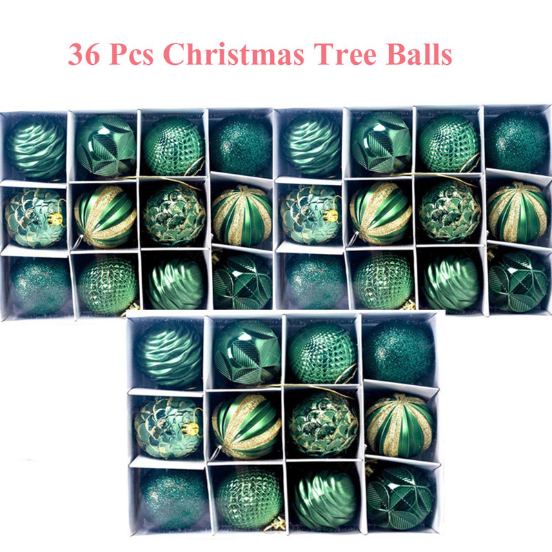 Ensemble de 36 boules de Noël 2,36 po pour 36 pièces, Vert