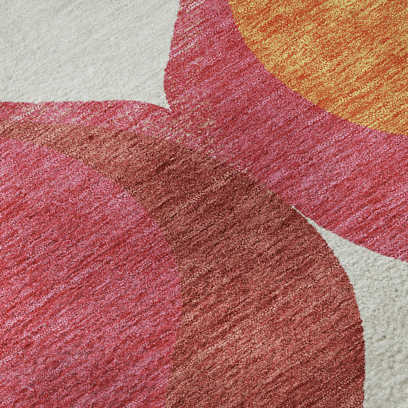 Premium Machine Washable Lisse Pink Rug, Rectangle 8' x 10'