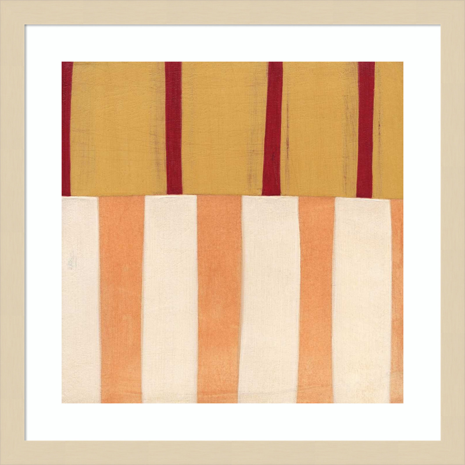 Broken Stripes 3 by Laura Nugent, Brown, 17" H x 17" W x 1" D