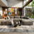 108'' Khaki Corduroy Cloud Modular Sectional Sofa, Deep Seat, L and U Shape Soft Frame Design Couch with 2 Ottomans for Living Room-427541811