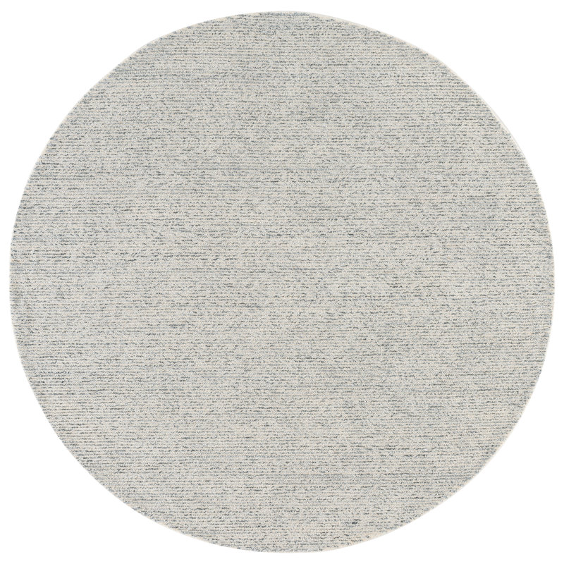 Ebony Hand Tufted Wool; Cotton; Recycled P.E.T Striped Indoor Rug, 6'-0" x 6'-0" Round