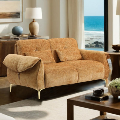 Bertin 58" Yellow Upholstered Loveseat Sofa