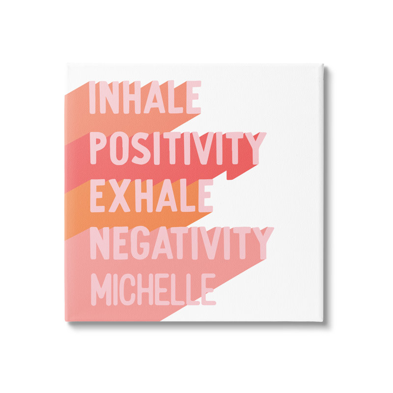 "Inhale Exhale Motivation" cmw-002, art mural personnalisé, Oui, Toile tendue, H 17 po x l 17 po