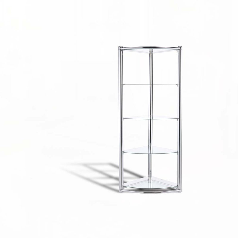 Triangle Display Shelf Tempered Glass/Chrome Frame