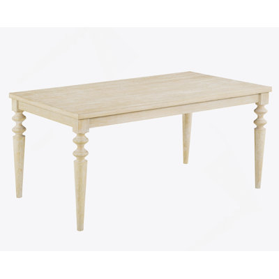 Urban Style Wired White Finish Wood Turned-Leg Dining Table
