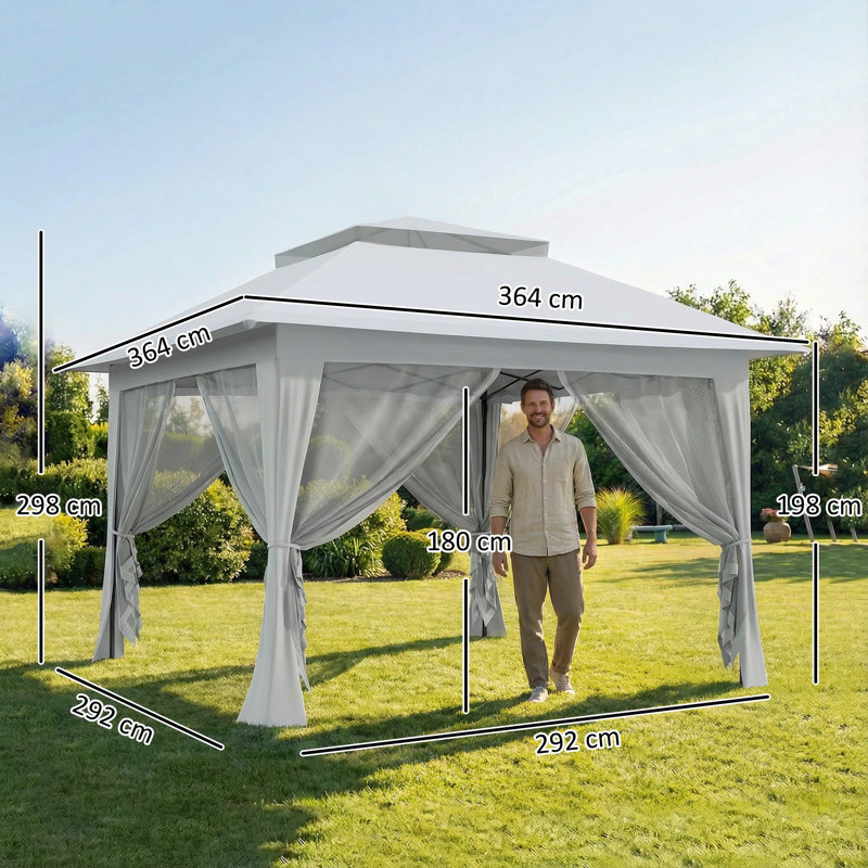 Aleston 143.3" W x 143.3" D Steel Patio Gazebo