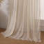 Ensemble de 2 panneaux de rideaux en dentelle WAZZIO Boho - Voilages en mélange de coton rétro avec motif géométrique au crochet et garniture à pampille, passe-tringle filtrant la lumière semi-transparente pour le salon (paquet de 2)-113960104-113960105