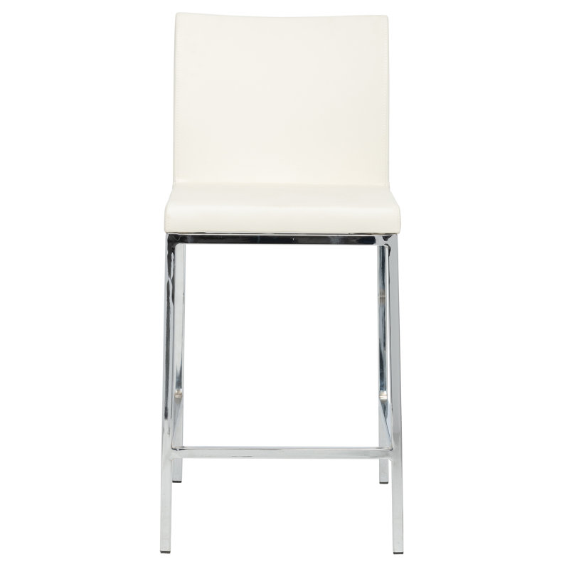 Kunze Jersey Bar & Counter Stool, White, Bar Stool (29.5" Seat Height)