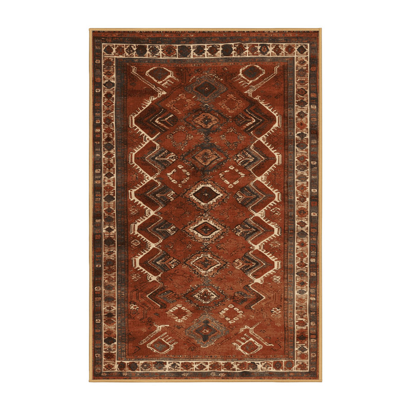Tapis brun turc lavable à la machine, Rectangulaire 8 pi x 12 pi