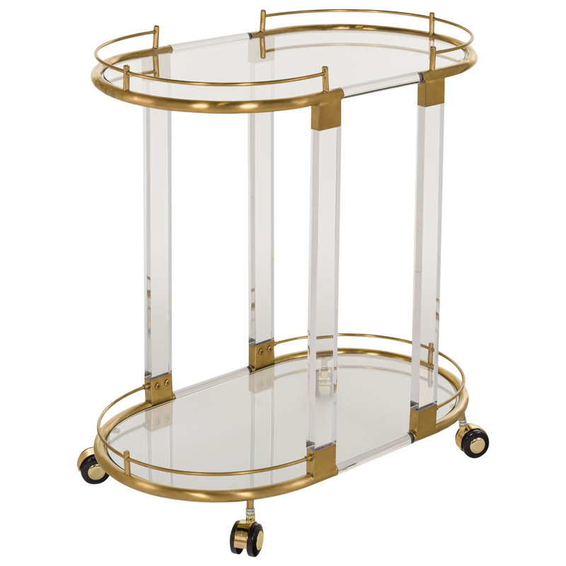 Chariot-bar Gamby, Transparent / laiton