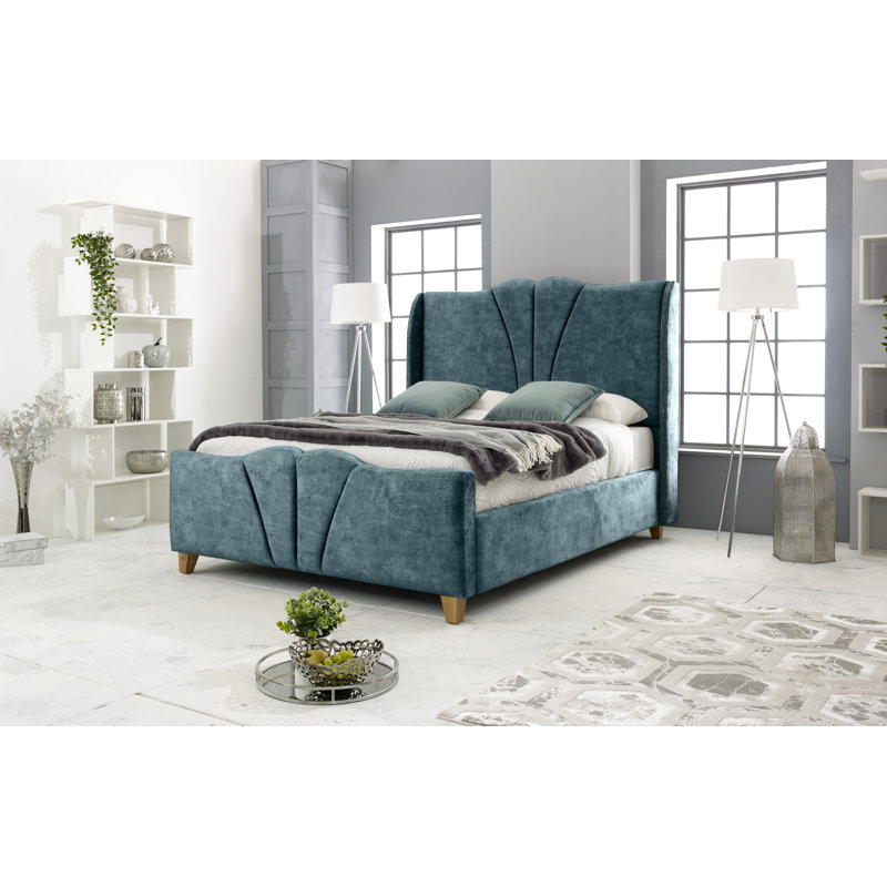 Clellon Upholstered Bed, Single (3'), Peacock