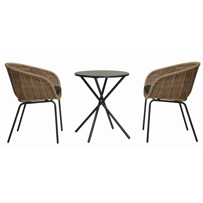 Comfortable Patio Lounge Chairs Steel Rattan Modern Patio Balcony Set