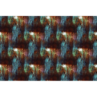 Teal Brown Rust Oxidized Corroded Metal Grunge Distressed Industrial Repeat Wallpaper