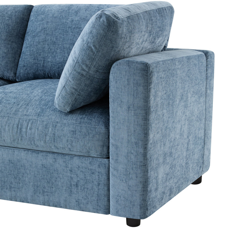 129" Modular Sectional Sofa, Blue