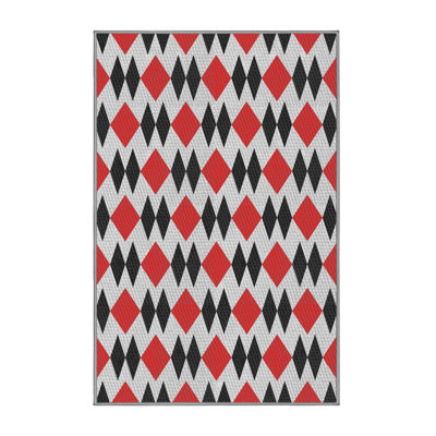 Tapis de zone rouge/noir à motifs