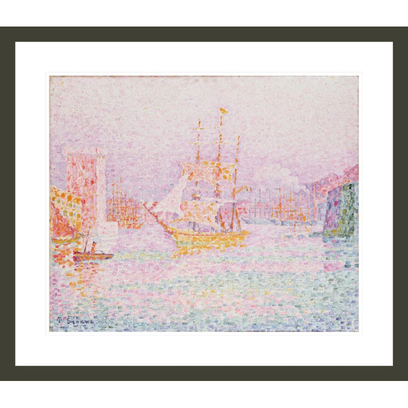 «The Harbor at marseilles» par Paul Signac - Estampe numérique encadrée, H 23,5 po x l 27,04 po
