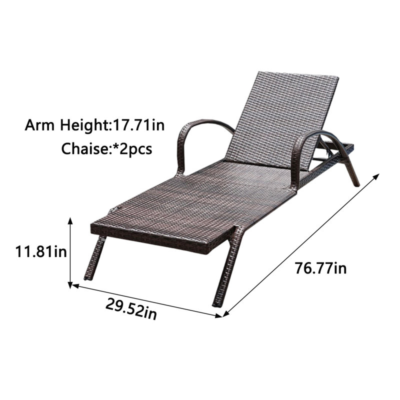 Ensemble de chaise longue d'extérieur Loegan