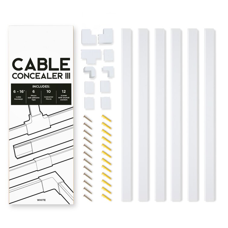 White/Black D Channel Cable Raceway,On-Wall Cable Concealer Cord