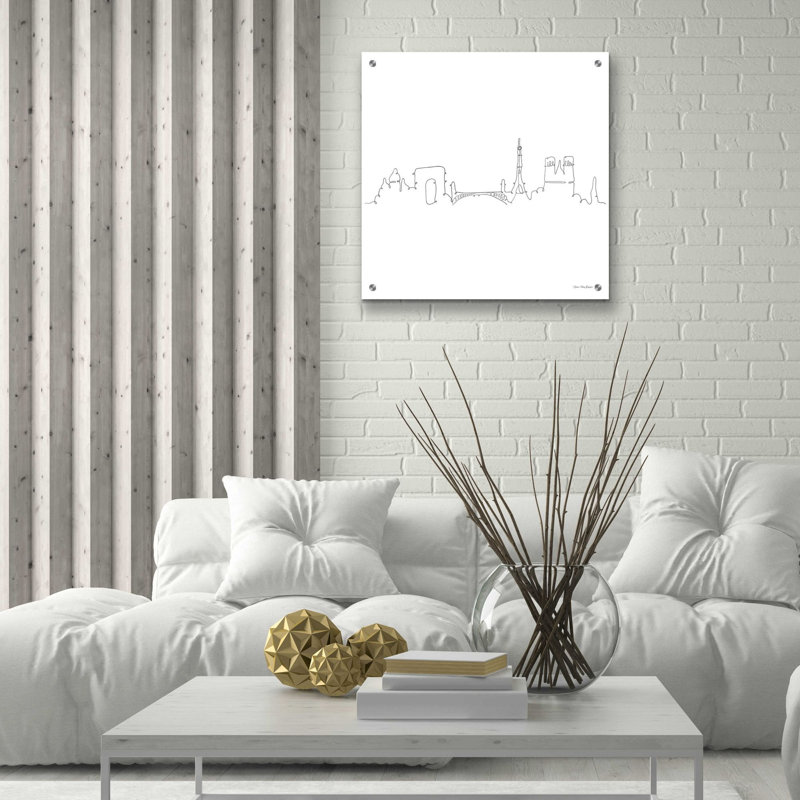 «One Line Paris» par Seven Trees Design, art mural en verre acrylique, H 24 po x l 24 po x P 0,2 po