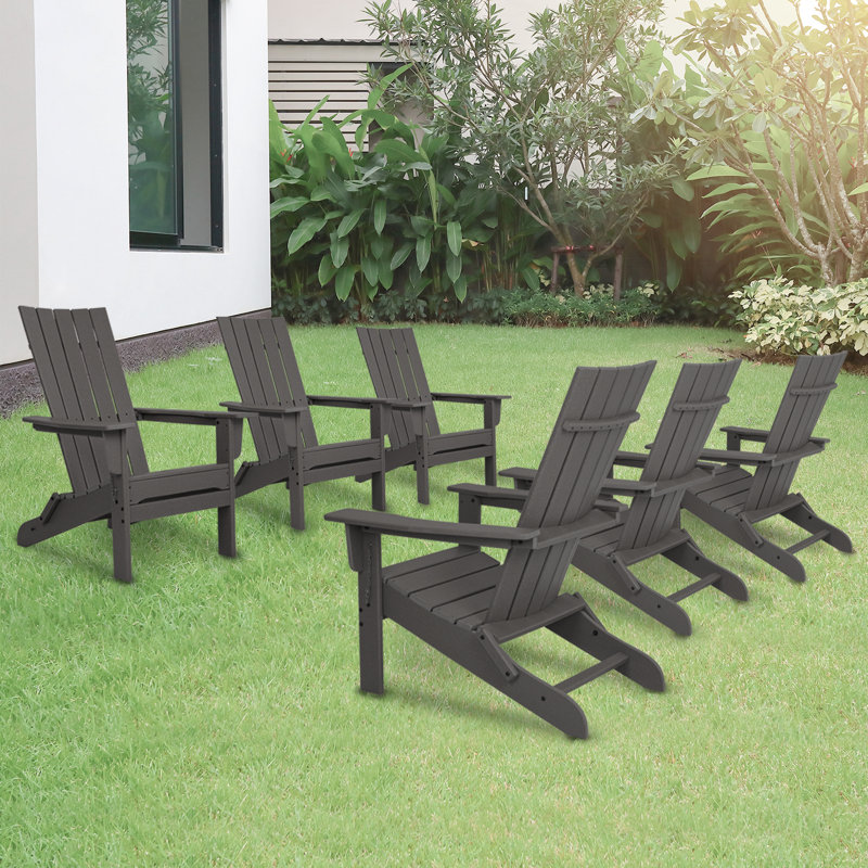 Ensemble de 6 chaises pliantes Durapatio Adirondack, Gris