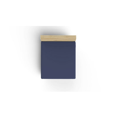 100% Cotton Ranforce Single XL Fitted Sheet, Dark Blue, 39 x 79 + 15.7 | 155 Thread Count, Soft & Breathable | Machine Washable at 86°F | Perfect for Comfort & Style in Any Bedroom