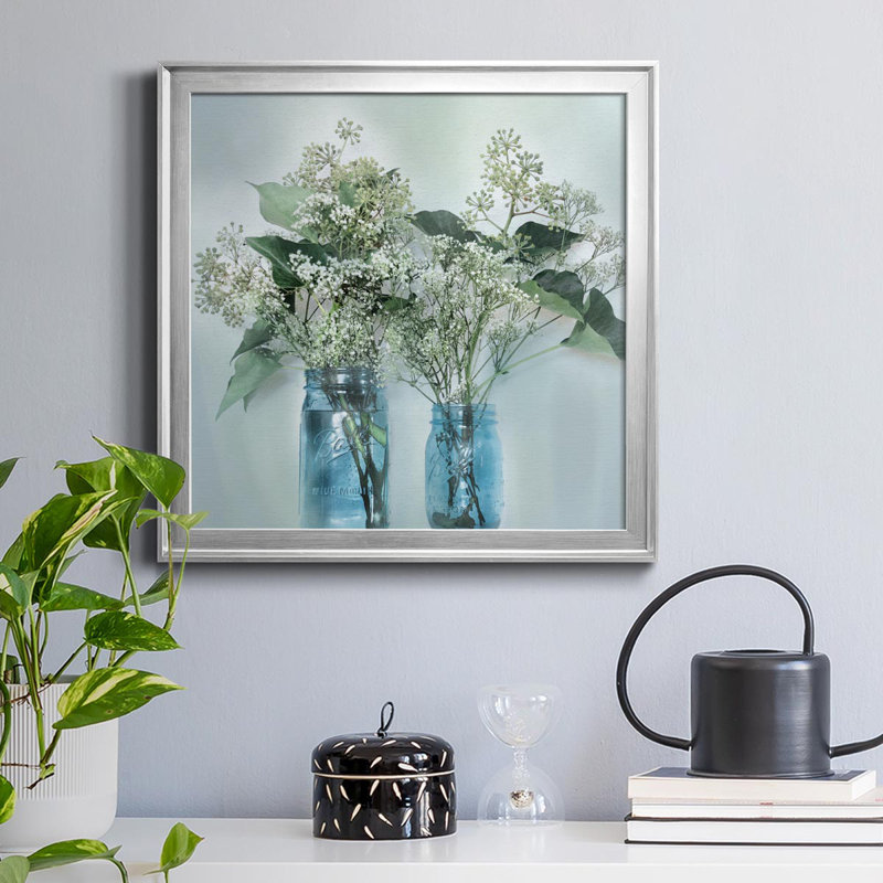 Toile encadrée Bloomin 'Wild I-Premium - prête à être accrochée, H 30,5 po x l 30,5 po x P 1,5 po, Argent