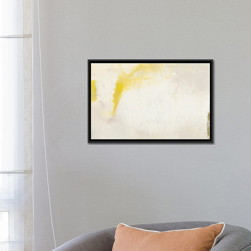 « yellow lux ii », impression sur toile, H 18 po x l 26 po x P 1,5 po, Toile avec cadre noir, Pas de tapis