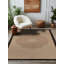 Tapis beige en coton et polyester à imprimé numérique Mandala Collection-1994530757