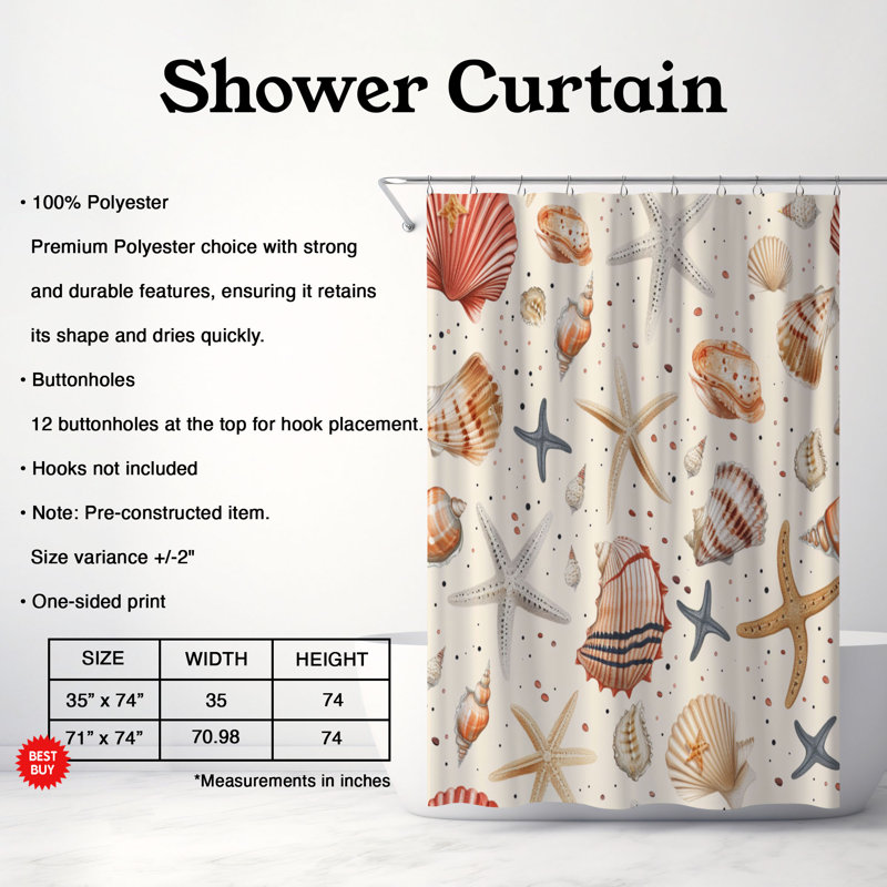 Ocean Fun - Premium Shower Curtain, 74"H x 71"W