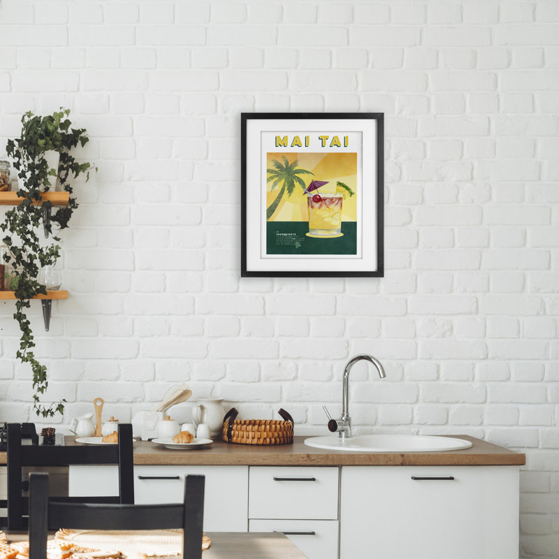 «Tropical Mai Tai», reproduction encadrée sous verre, conception de Brett Blumenthal, Cadre noir minuit, H 16 po x l 13 po