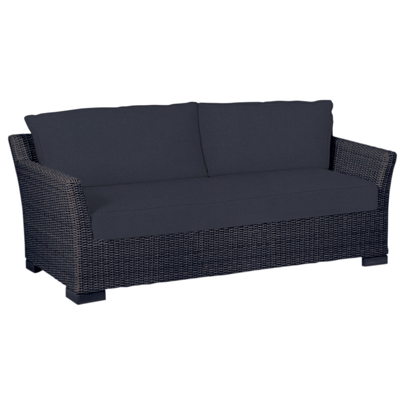 Canapé d'extérieur Club Woven N-Dura, Lin marine, Noyer noir, Pas de soudure