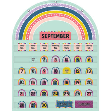 Teacher Created Resources Oh Happy Day Rainbow Calendar Pocket Chart Cards  | Wayfair
