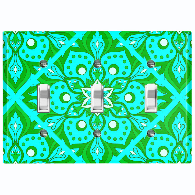Patterned 3 - Gang Toggle Light Switch Standard Wall Plate